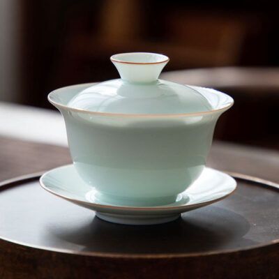 景德鎮羊脂玉白瓷淡青色釉 茶杯 供杯 茶碗